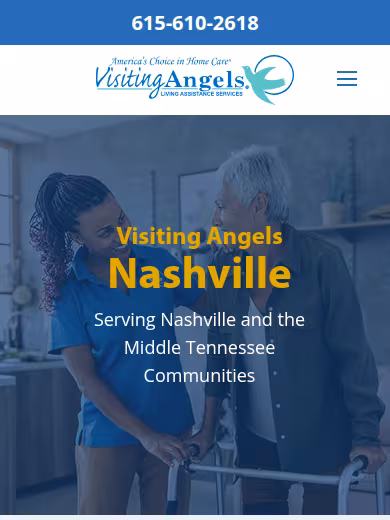 Visiting Angels Senior Home Care Nashville website