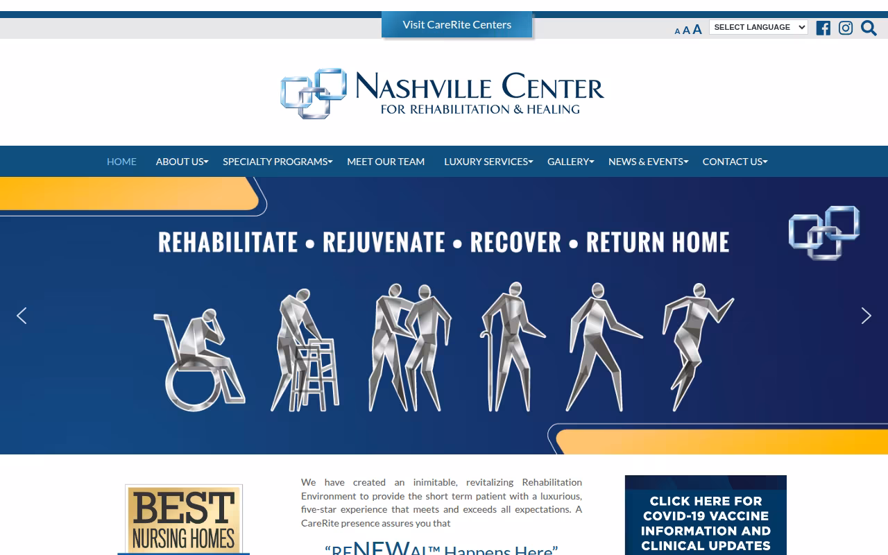 Nashville Center for Rehabilitation & Healing website