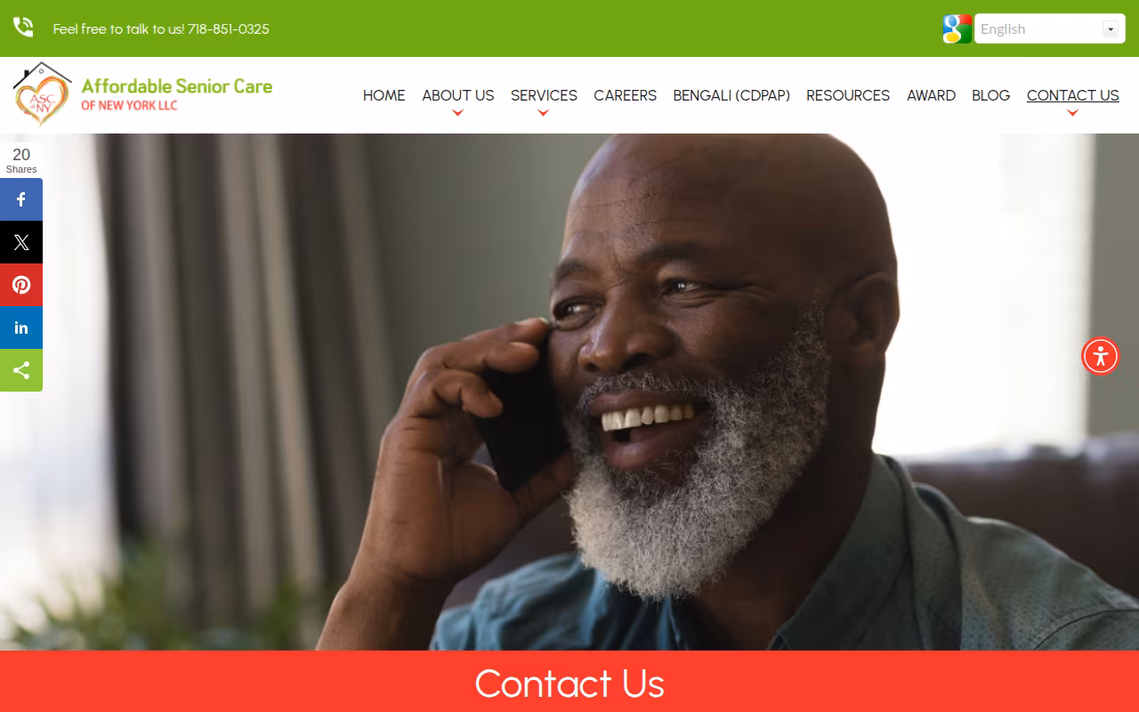 Affordable Senior Care of New York website