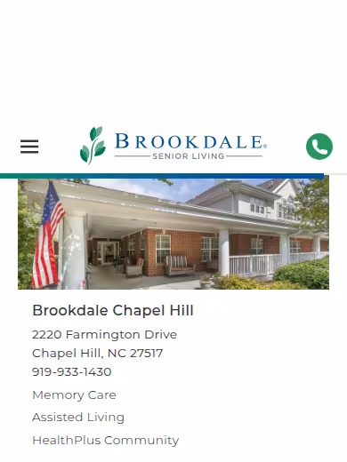 Brookdale Cary website