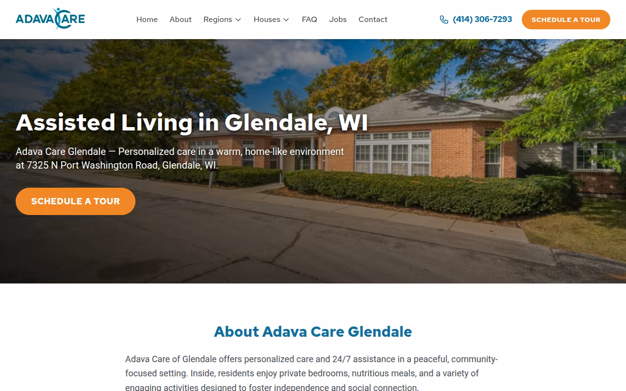 Adava Care of Glendale website