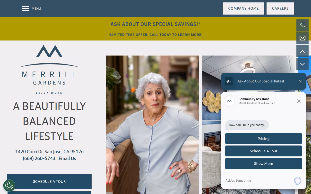 Merrill Gardens at Willow Glen website