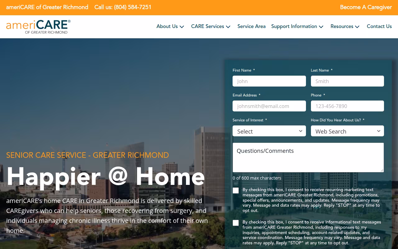ameriCARE of Greater Richmond website