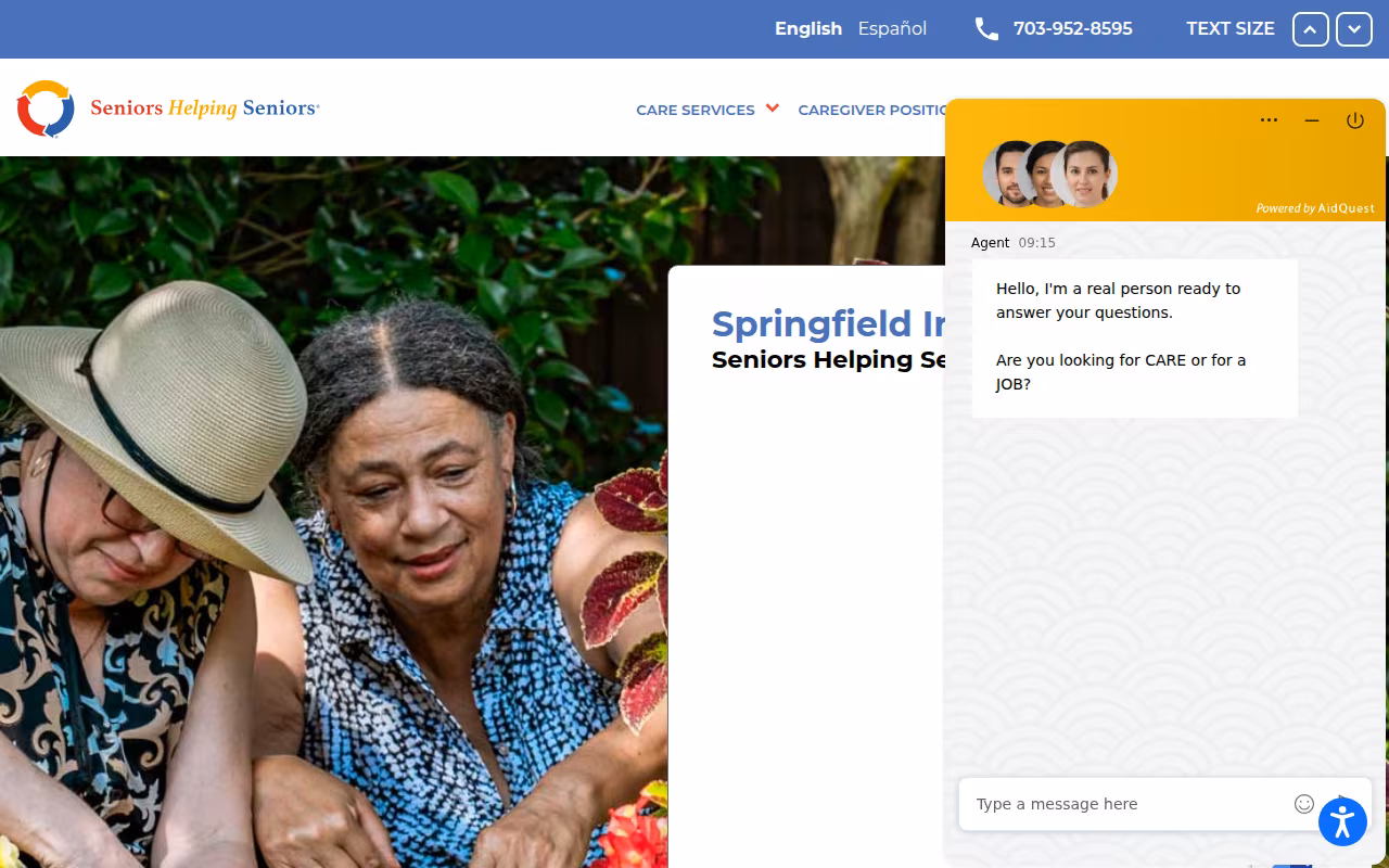 Seniors Helping Seniors Metro Springfield website