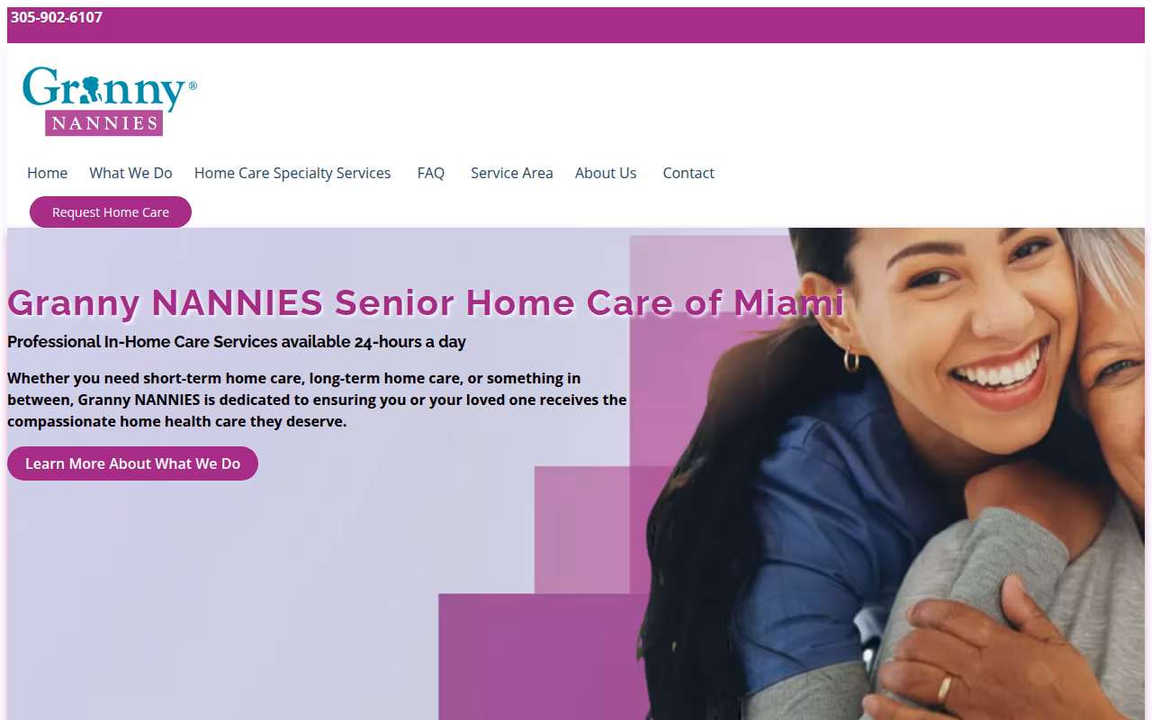 Granny NANNIES of Miami website