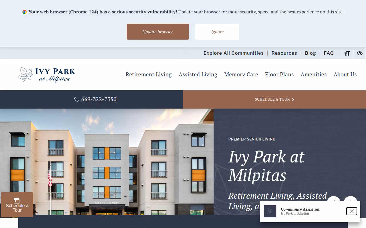 Ivy Park at Milpitas website