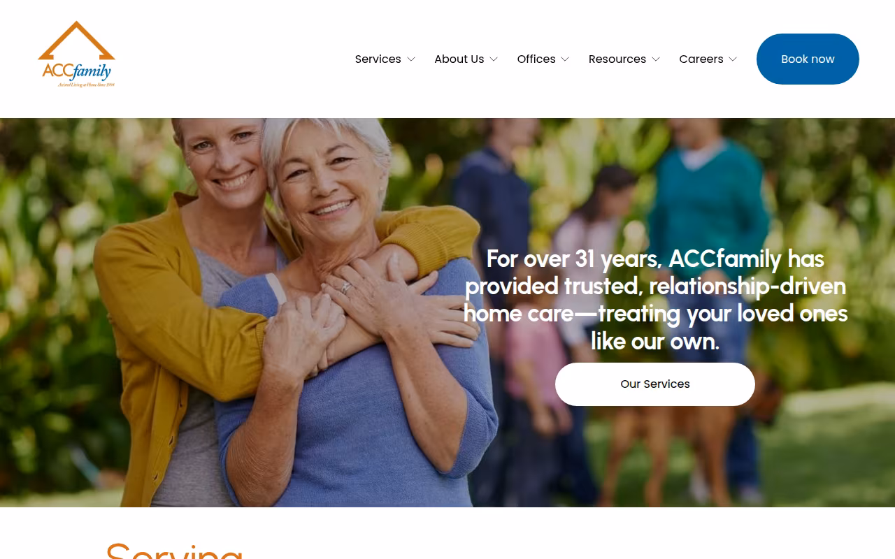 ACCfamily, Inc. (formerly Adult Companion Care, Inc.) website