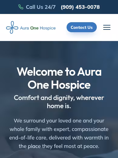 Aura One Hospice website