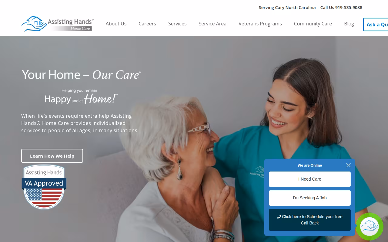 Assisting Hands - Serving Cary and Surrounding Areas website