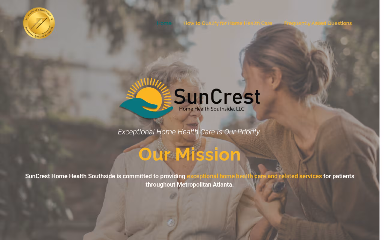 SunCrest Home Health Southside website