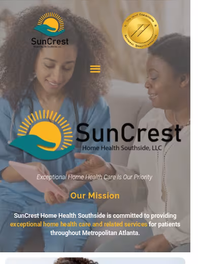 SunCrest Home Health Southside website