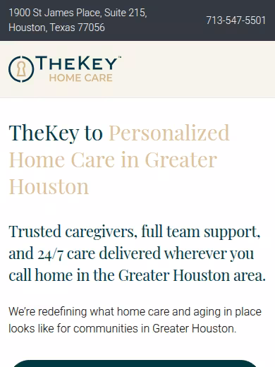 TheKey - Senior Home Care website