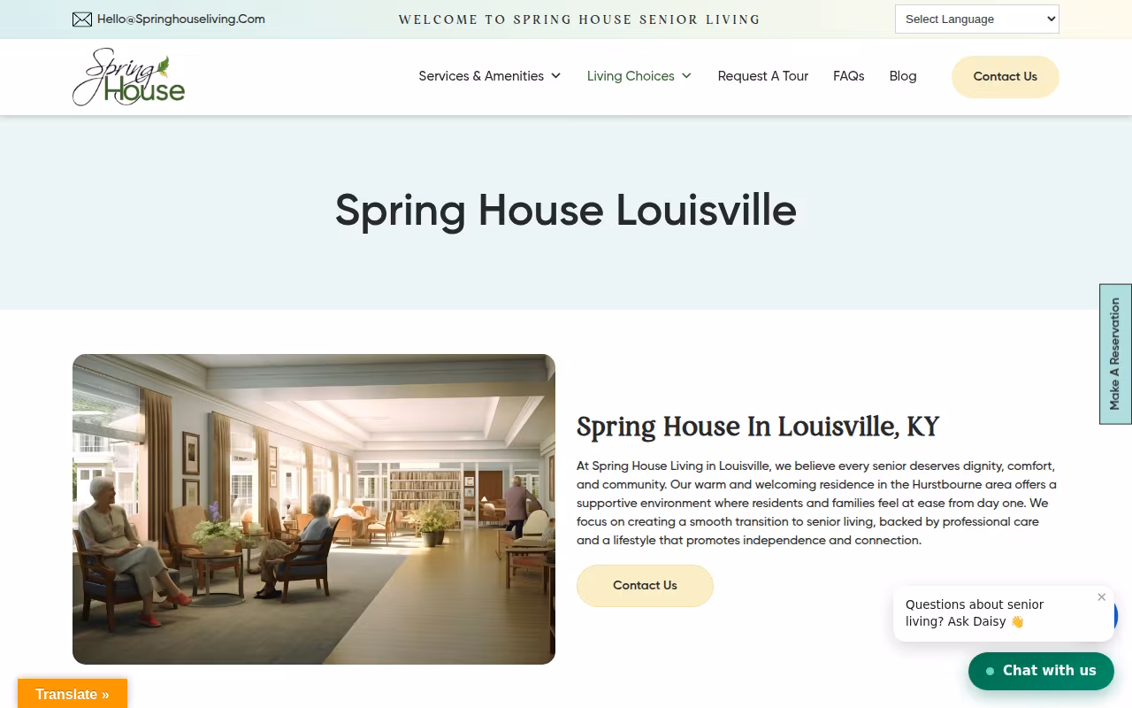 The Spring House at Louisville website