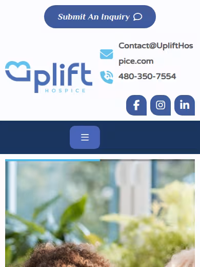 Uplift Hospice website