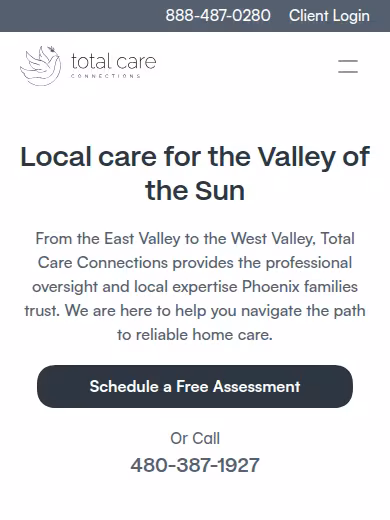 Total Care Connections website