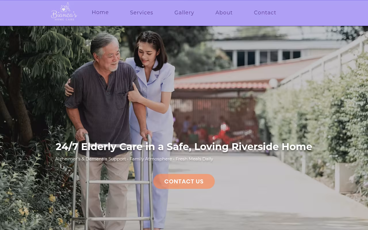 Bianca's Home Care website