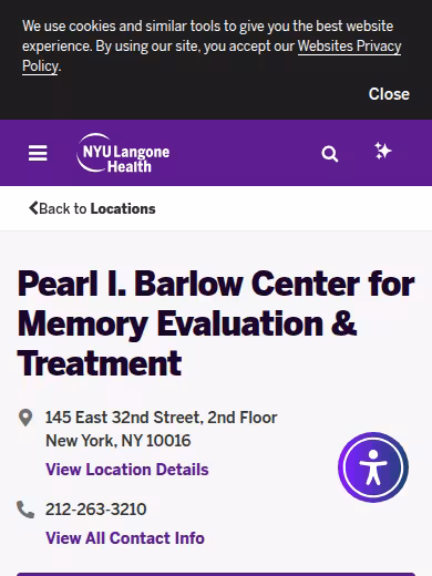 Pearl I. Barlow Center for Memory Evaluation & Treatment website
