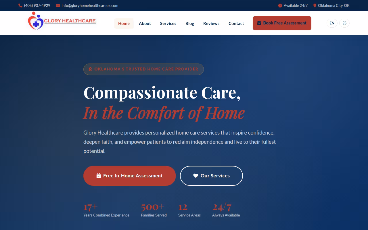 Glory Healthcare LLC website