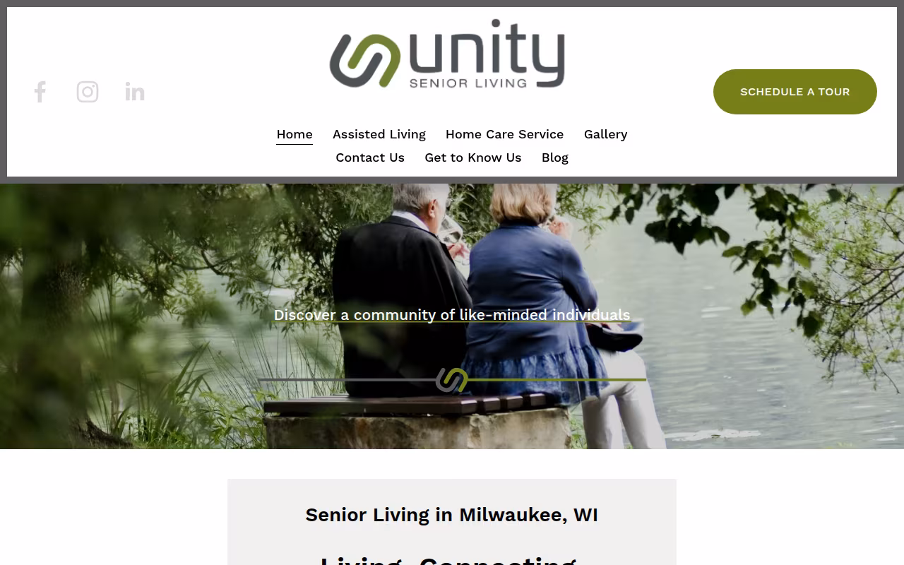 Unity Senior Living website