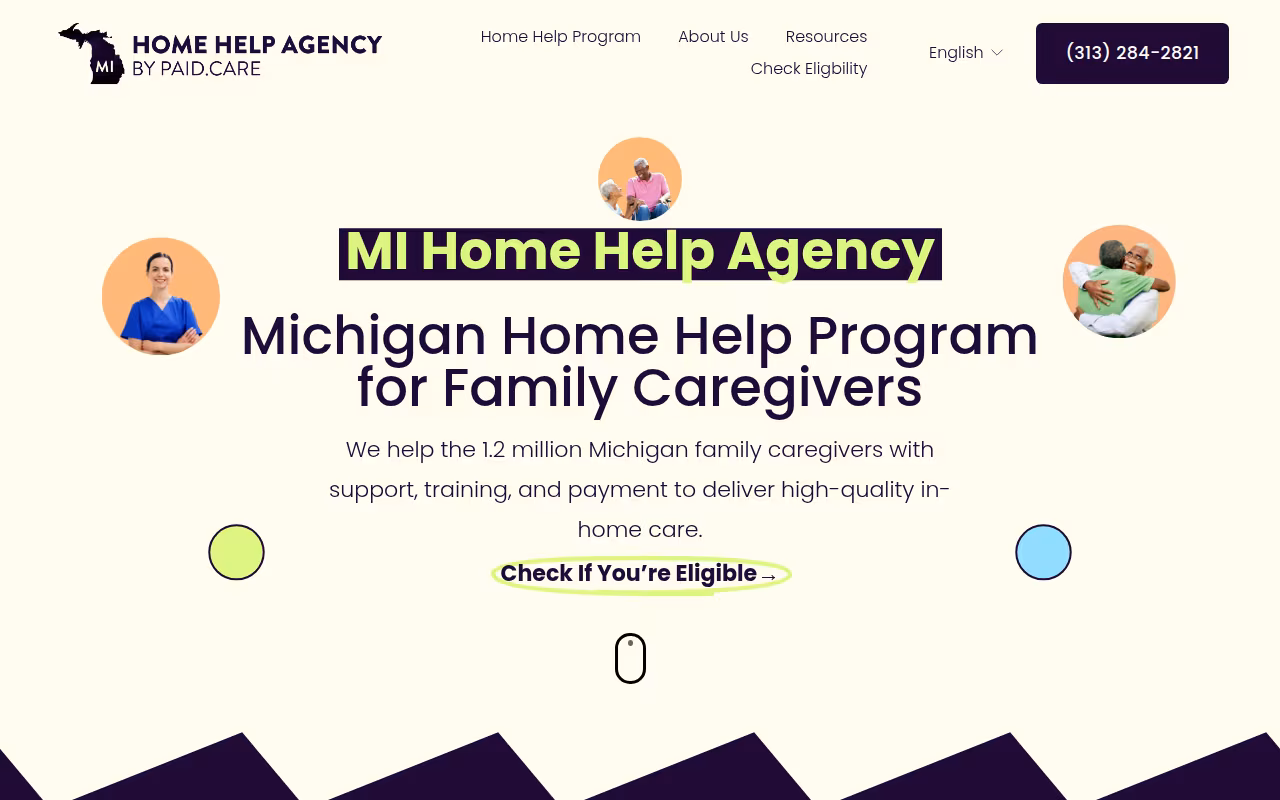 Paid Care Michigan website