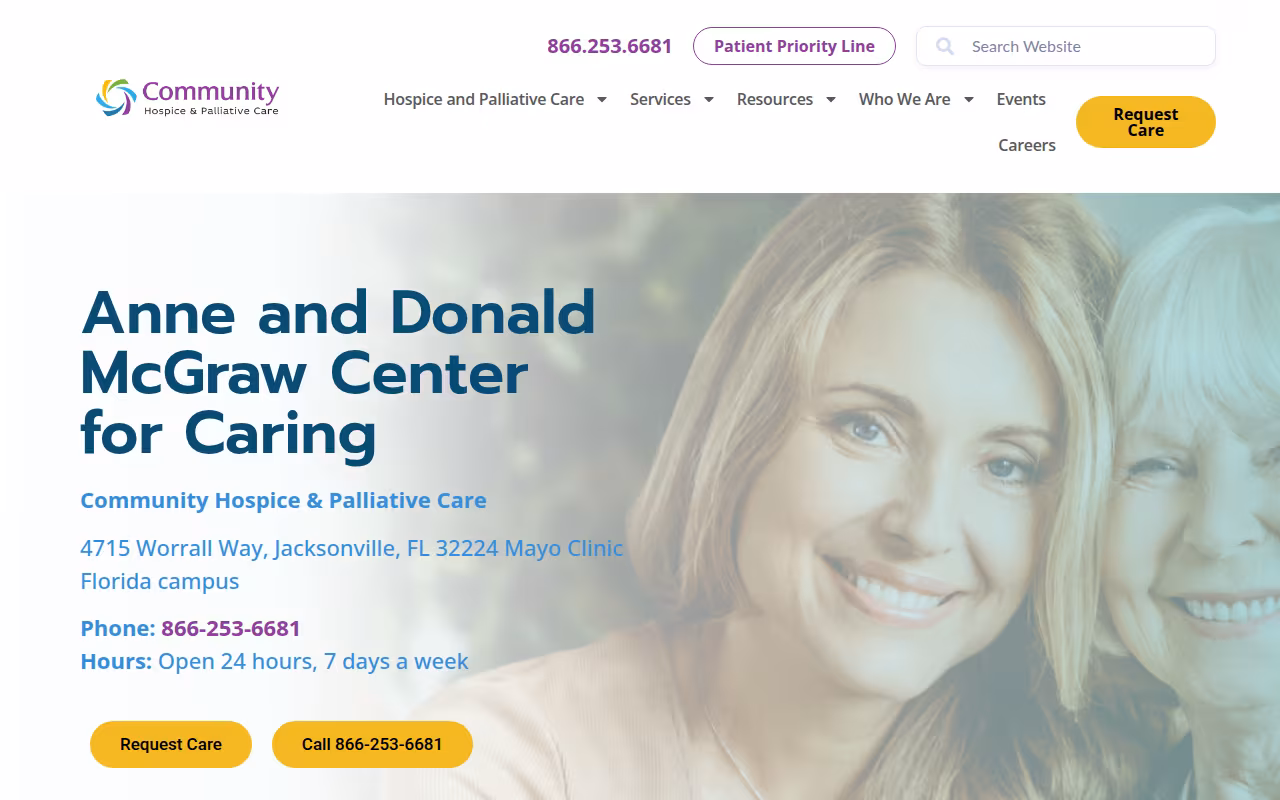 Anne & Donald McGraw Center for Caring of Community Hospice website
