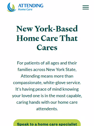 Attending Home Care website