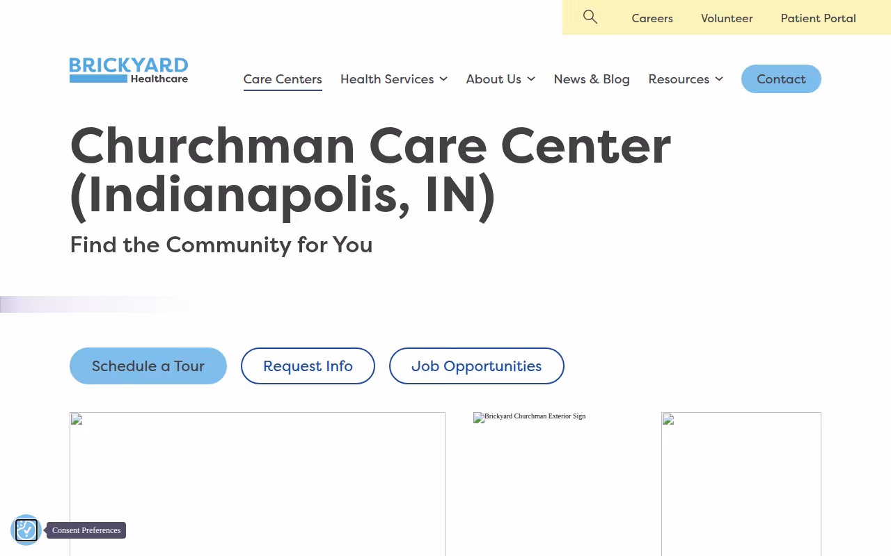 Brickyard Healthcare - Churchman Care Center website