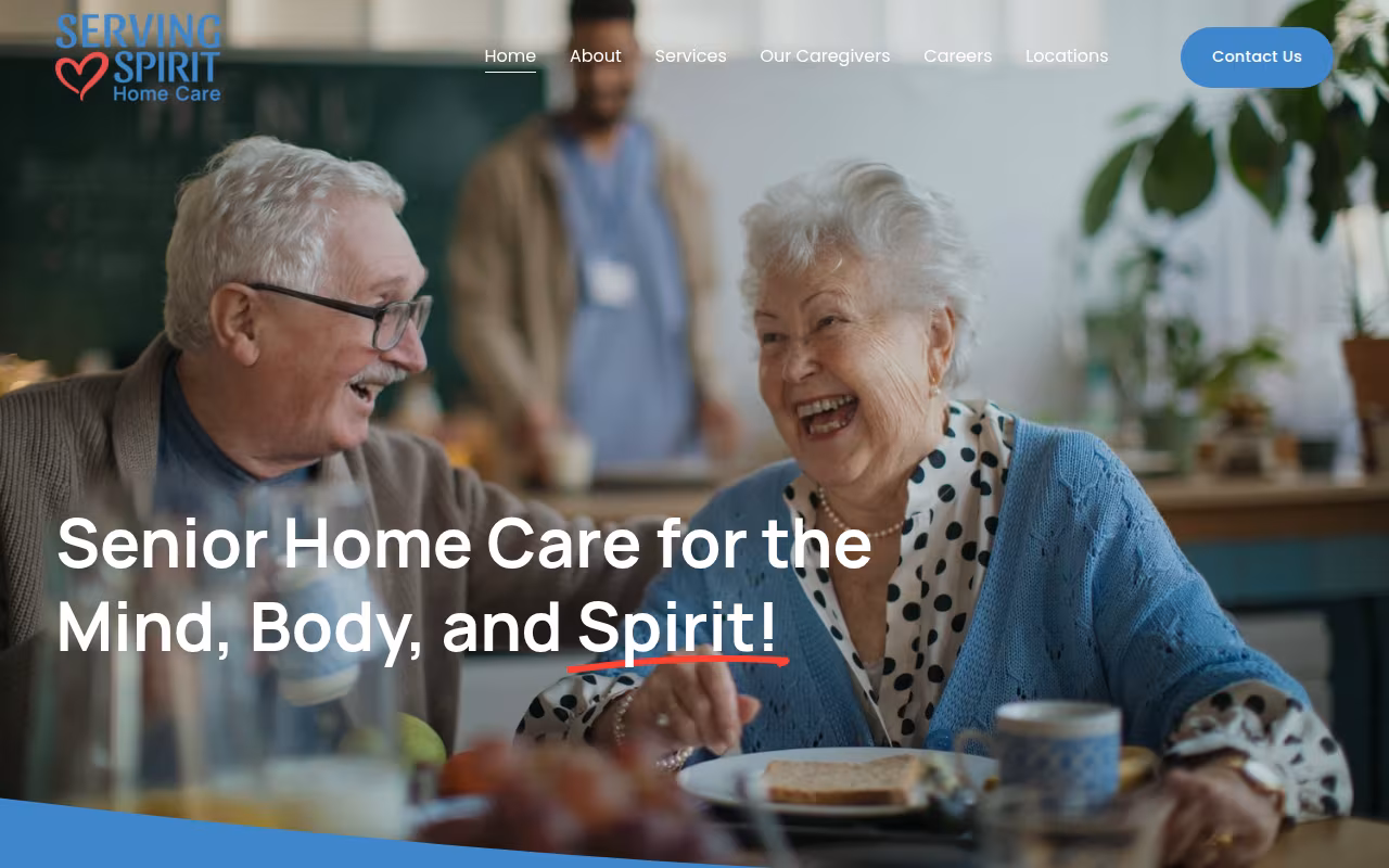 Serving Spirit Home Care website