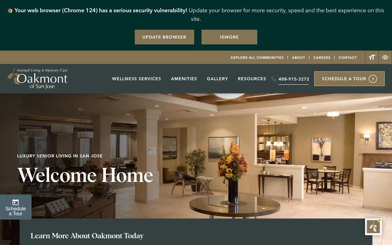 Oakmont of San Jose website