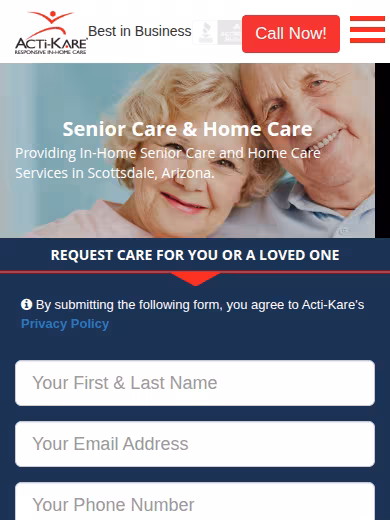 Acti-Kare In Home Care website