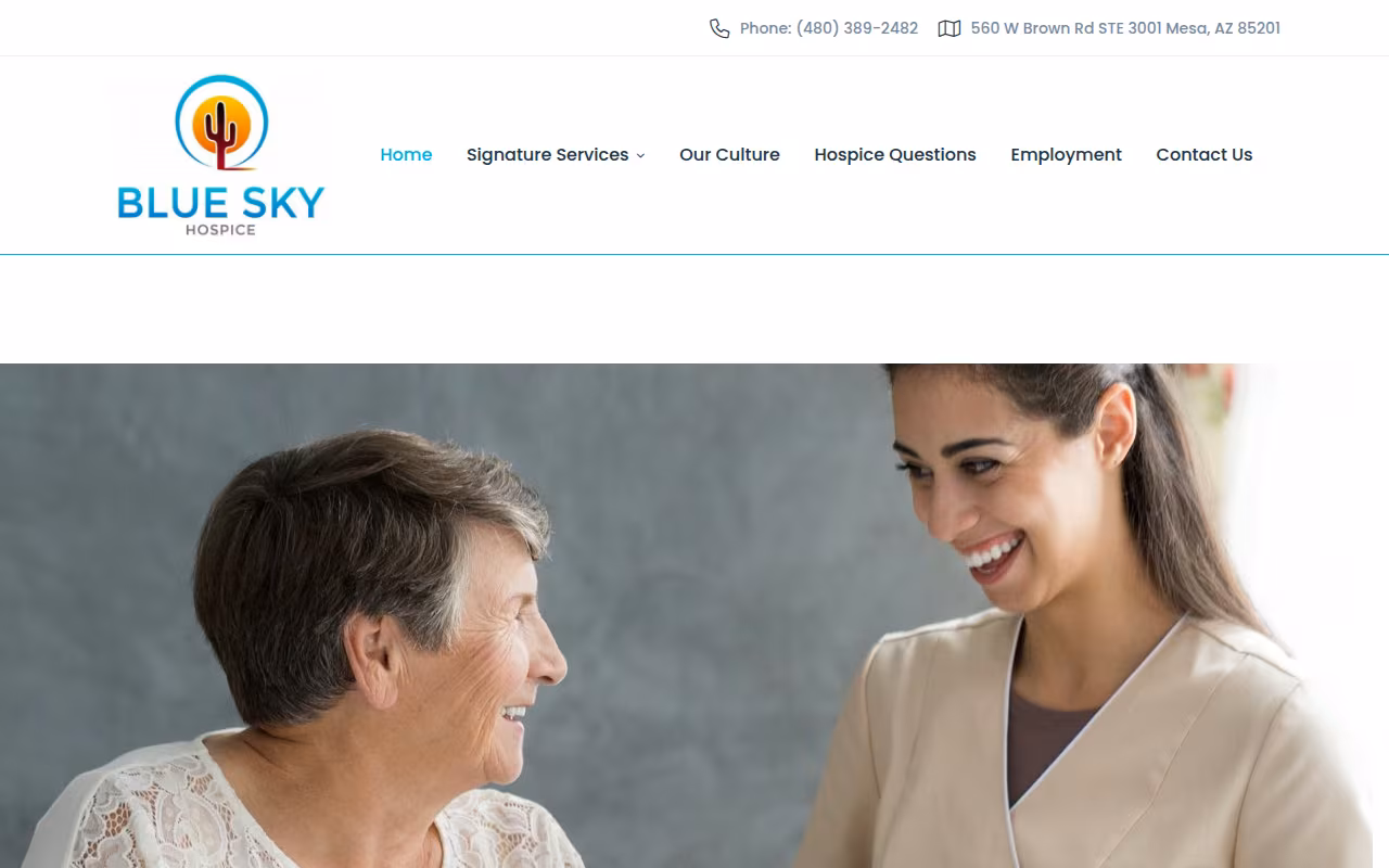 Blue Sky Hospice website