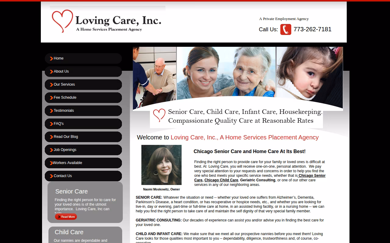 Loving Care, Inc website
