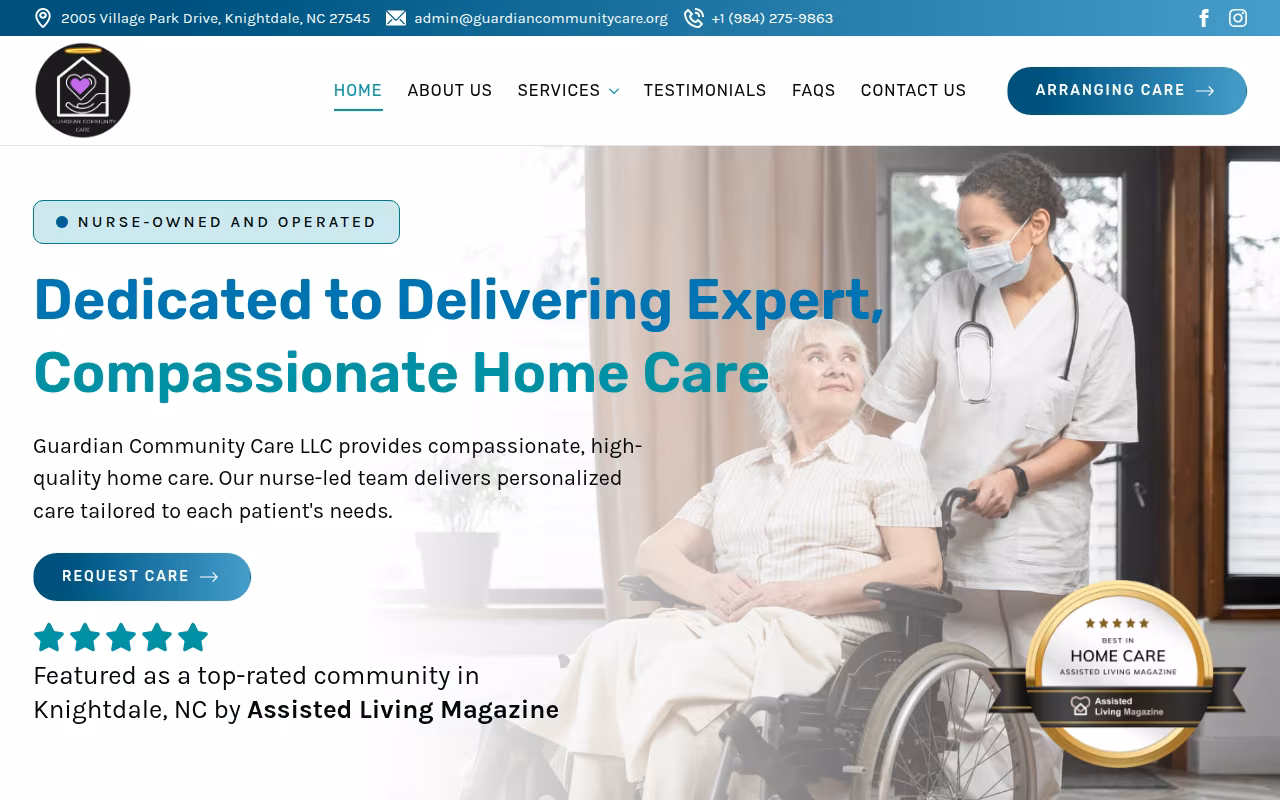 Guardian Community Care, LLC website