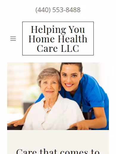 Helping You Home Health Care, LLC website