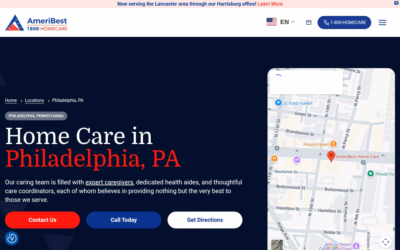 AmeriBest Home Care website