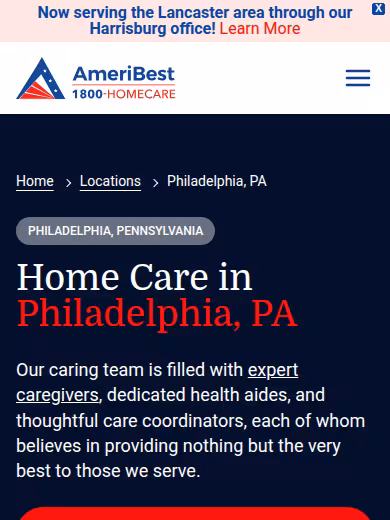 AmeriBest Home Care website