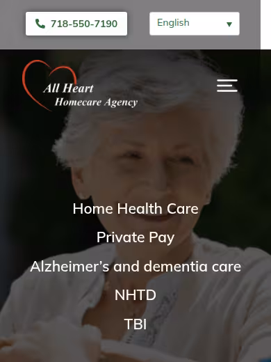 All Heart Homecare Agency Inc. website