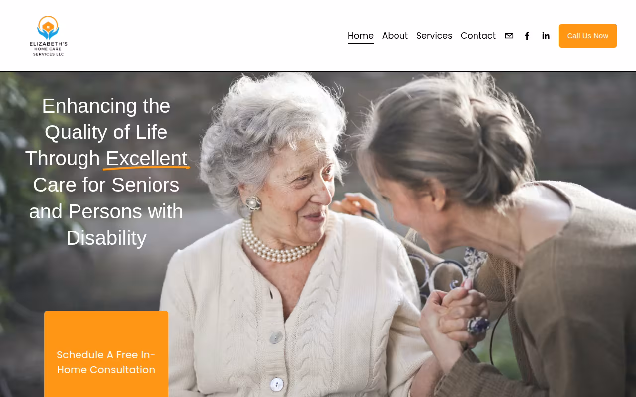 Elizabeth's Home Care Services website
