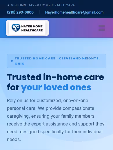 Hayer Home HealthCare website