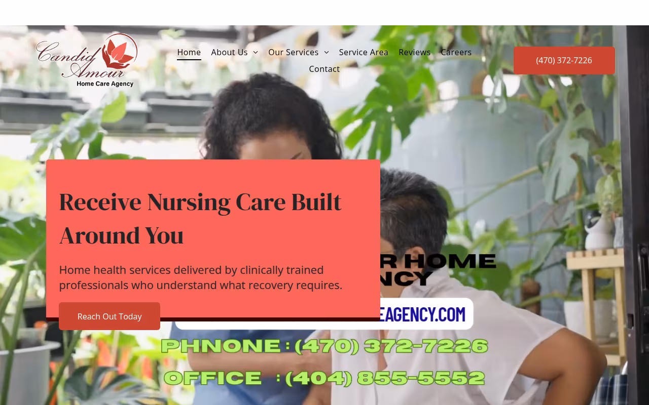 Candid Amour Home Care Agency LLC website