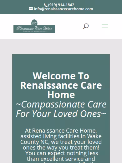 Renaissance Care Home @ Neuse River Estates - Family Care Home website