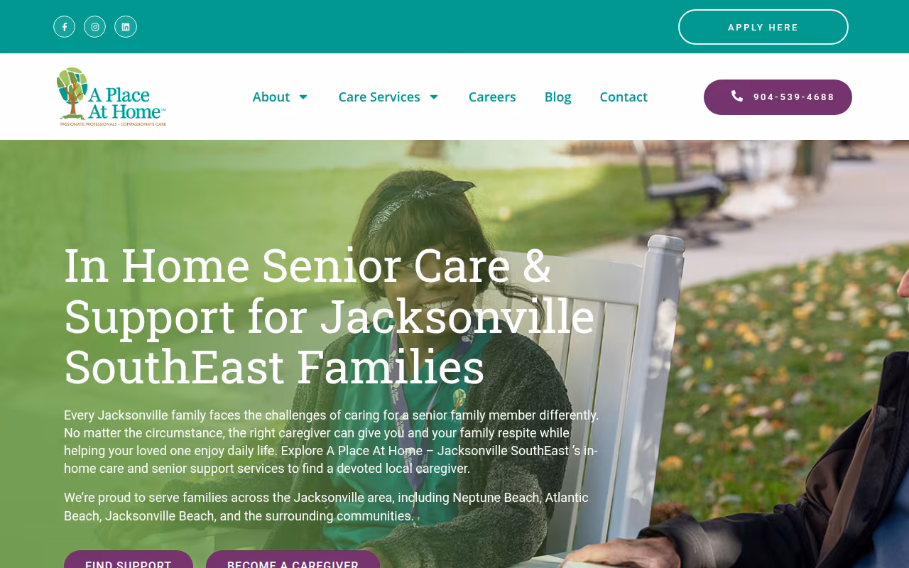 A Place At Home - Jacksonville Southeast website