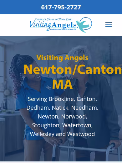 Visiting Angels Senior Home Care Newton website