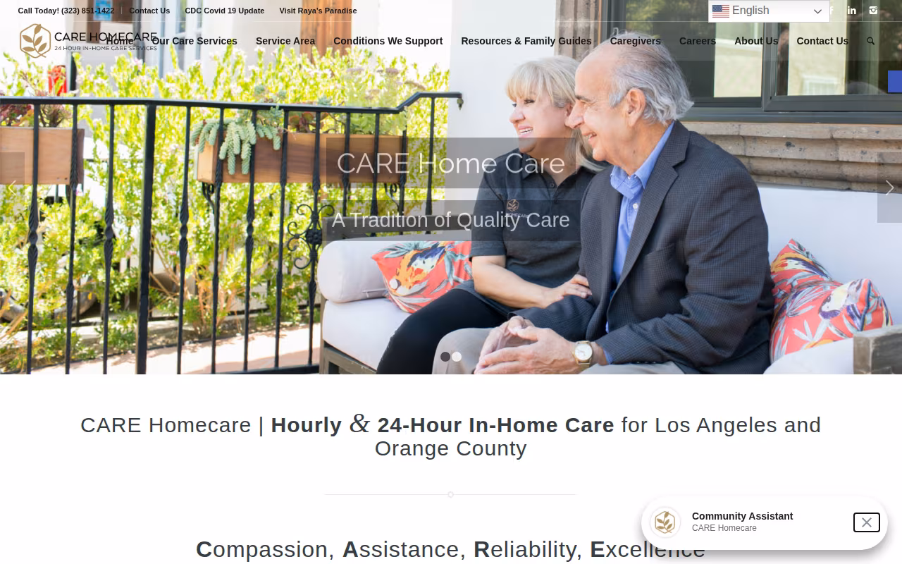 CARE Homecare website