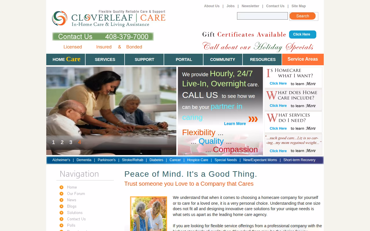 Cloverleaf Care website