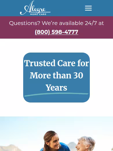 Alegre Home Care website