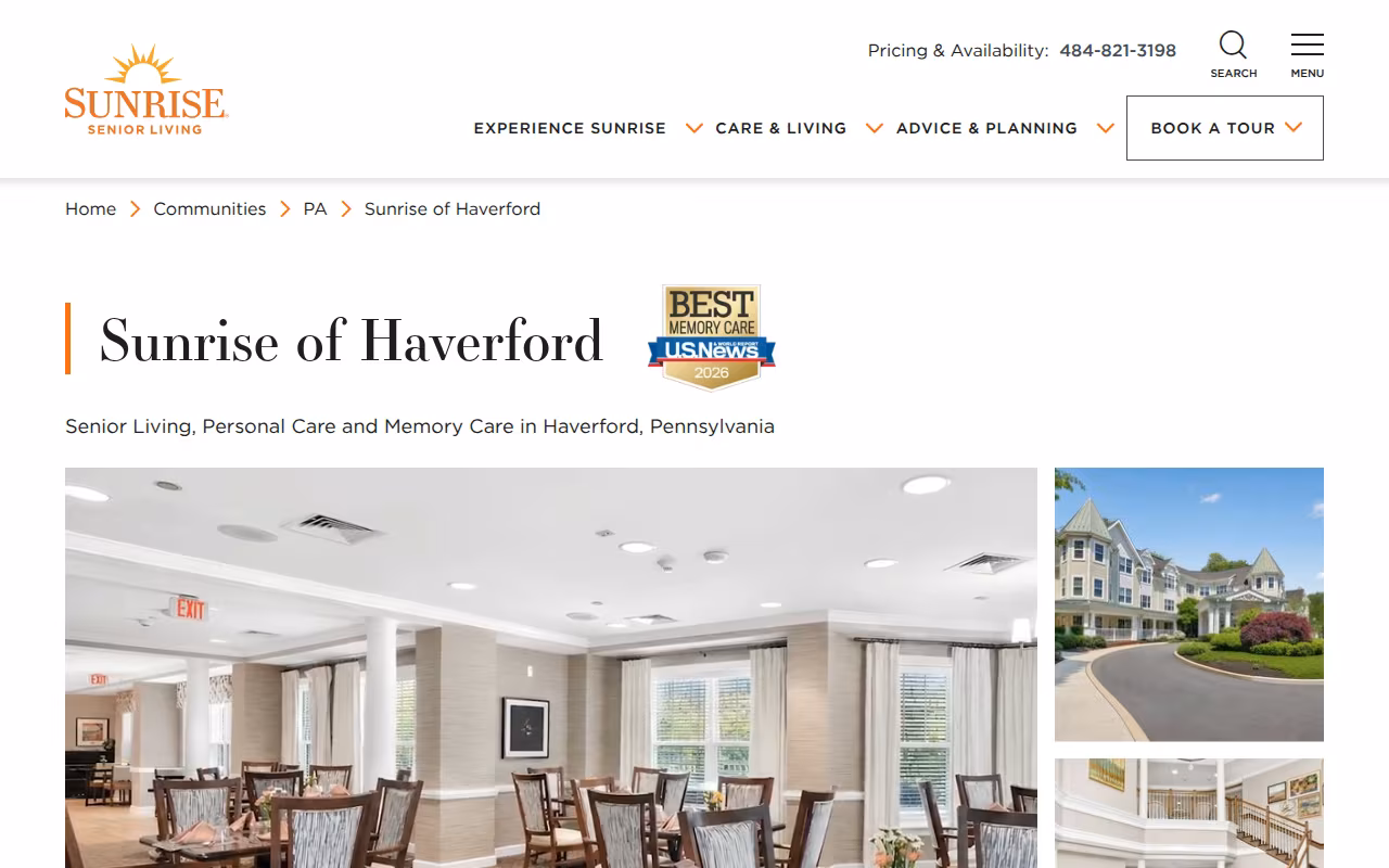 Sunrise of Haverford website