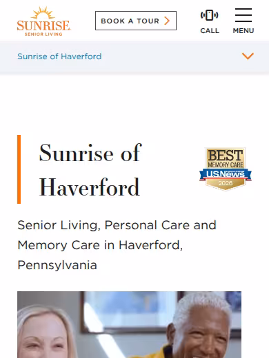 Sunrise of Haverford website