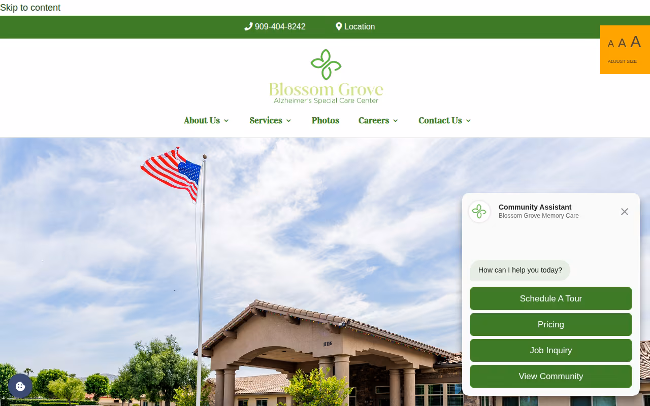 Blossom Grove Alzheimer’s Special Care Center website