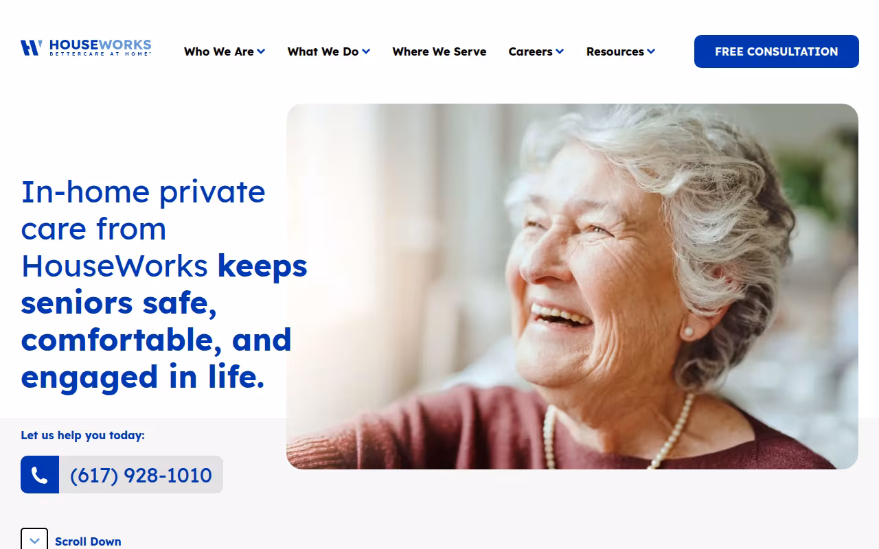 HouseWorks Home Care website